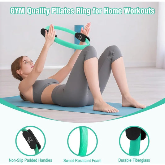 YTYIN Pilates Ring and Ball Set Kit for Home Workout