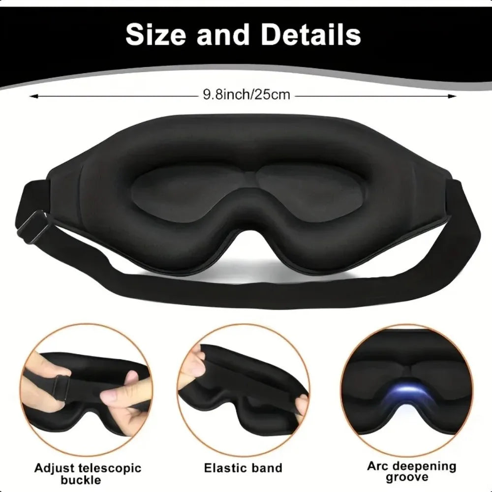 Premium 3D Memory Foam Sleep Eye Mask With Adjustable Straps