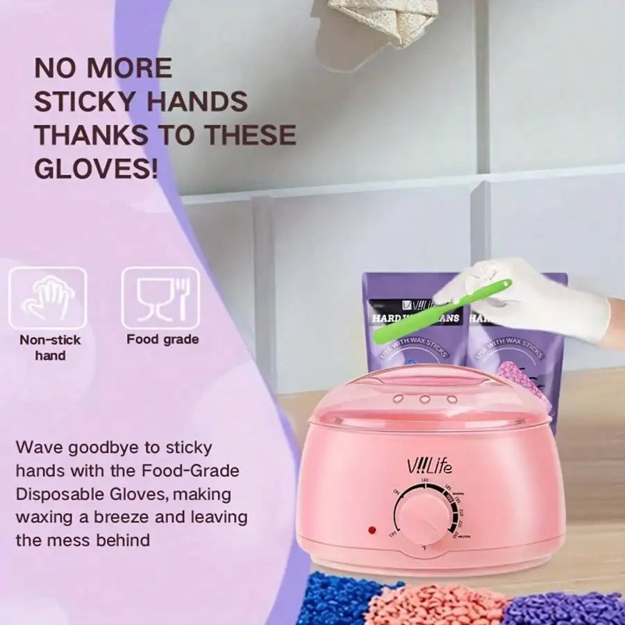 Viilife Hard Wax Hair Removal Kit With Warmer And Beads
