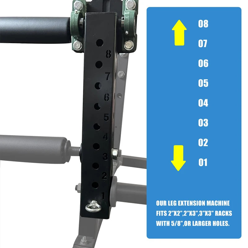 Power Rack Leg Extension And Curl Attachment For Strength Training