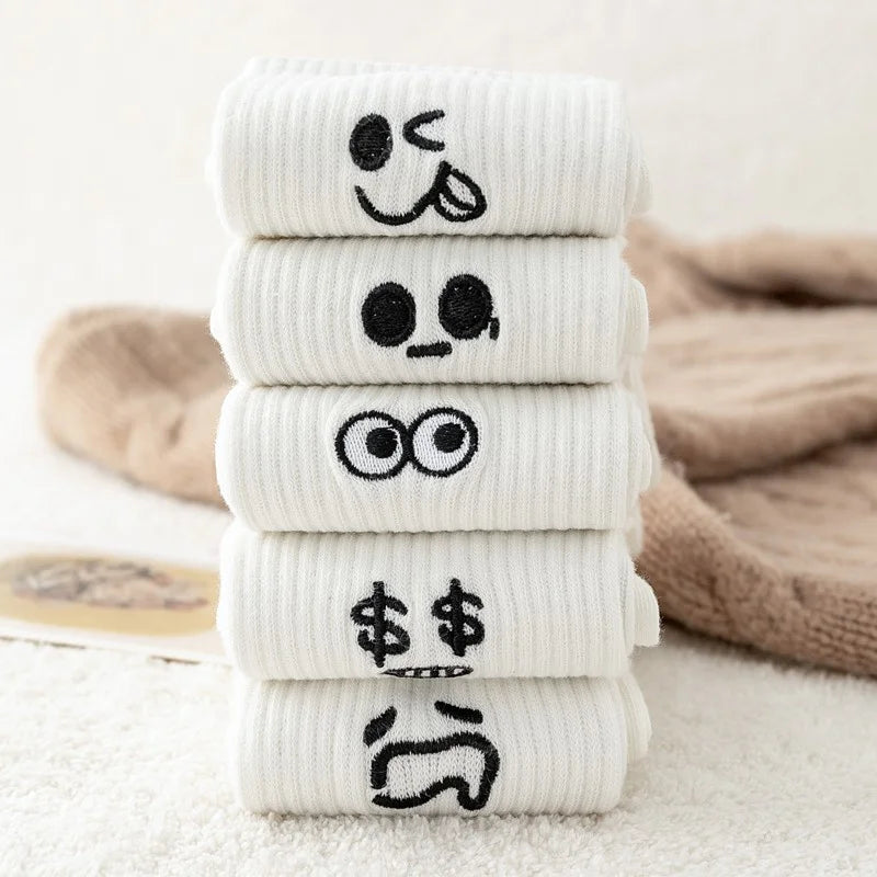 Women's Cartoon Cotton Socks Casual Mid Tube Breathable Design