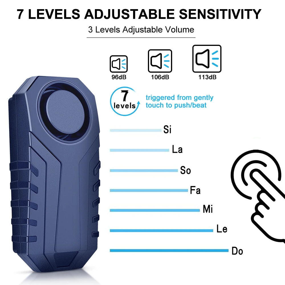 Wsdcam 113Db Wireless Bike Anti Theft Alarm With Vibration Sensor