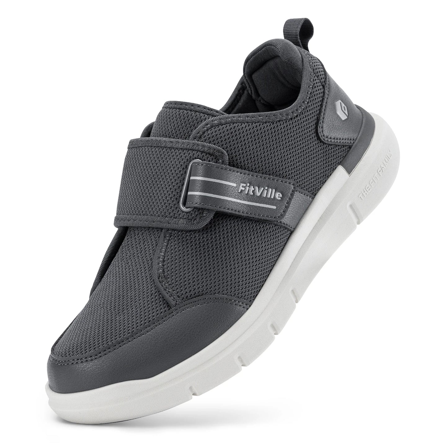 Fitville Men Diabetic Walking Shoes Extra Wide Hook Loop Comfort