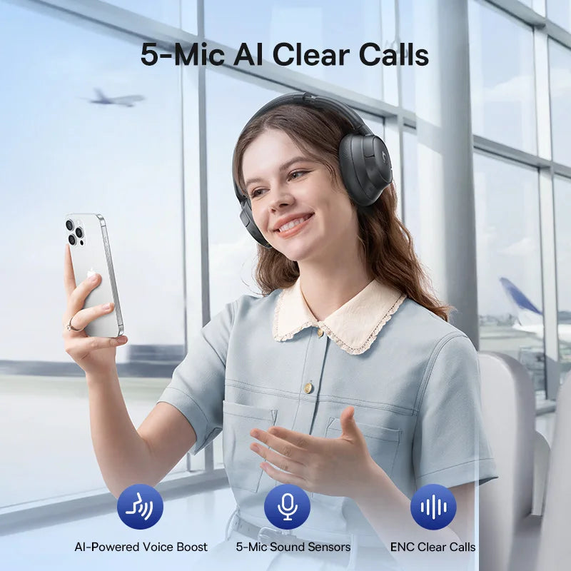 Baseus Wireless Headphones With Adaptive Hybrid Noise Cancellation