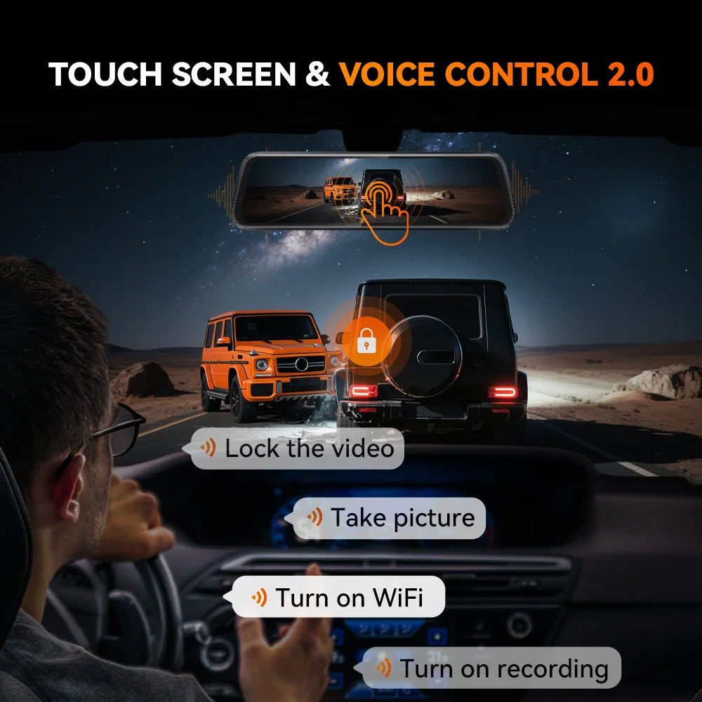WOLFBOX M40 Dash Cam 4K 1080P With Voice Control ADAS