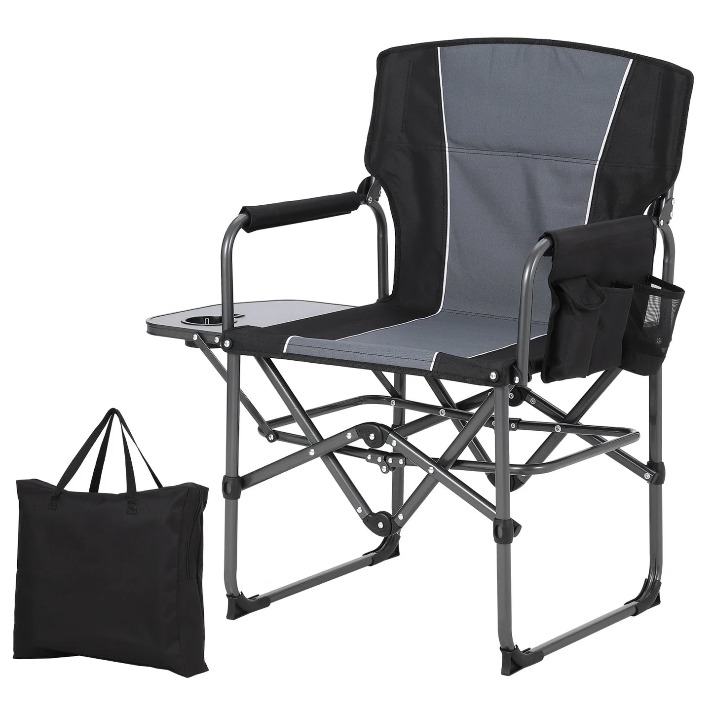 HiMISS Folding Directors Chair With Cup Holder For Outdoor Camping Leisure