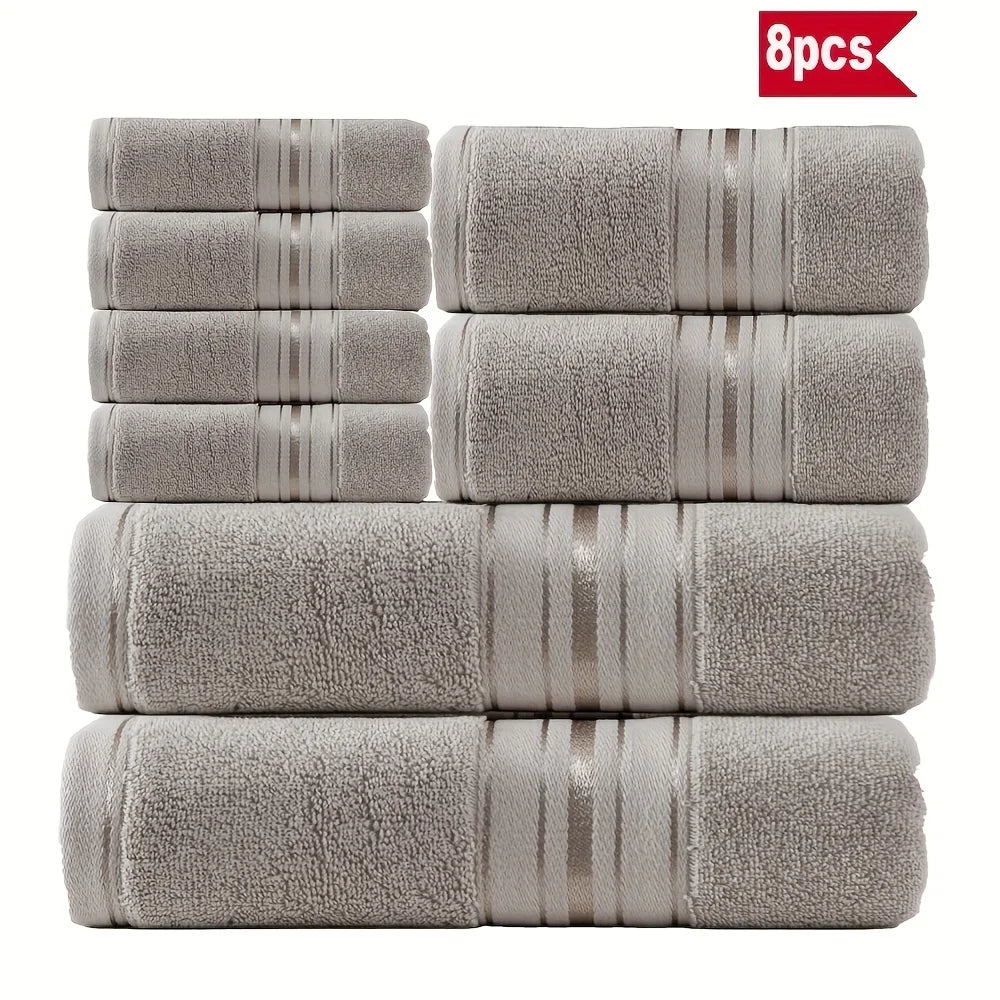 Luxury Eight Piece Cotton Towel Set For Bathroom Everyday Use