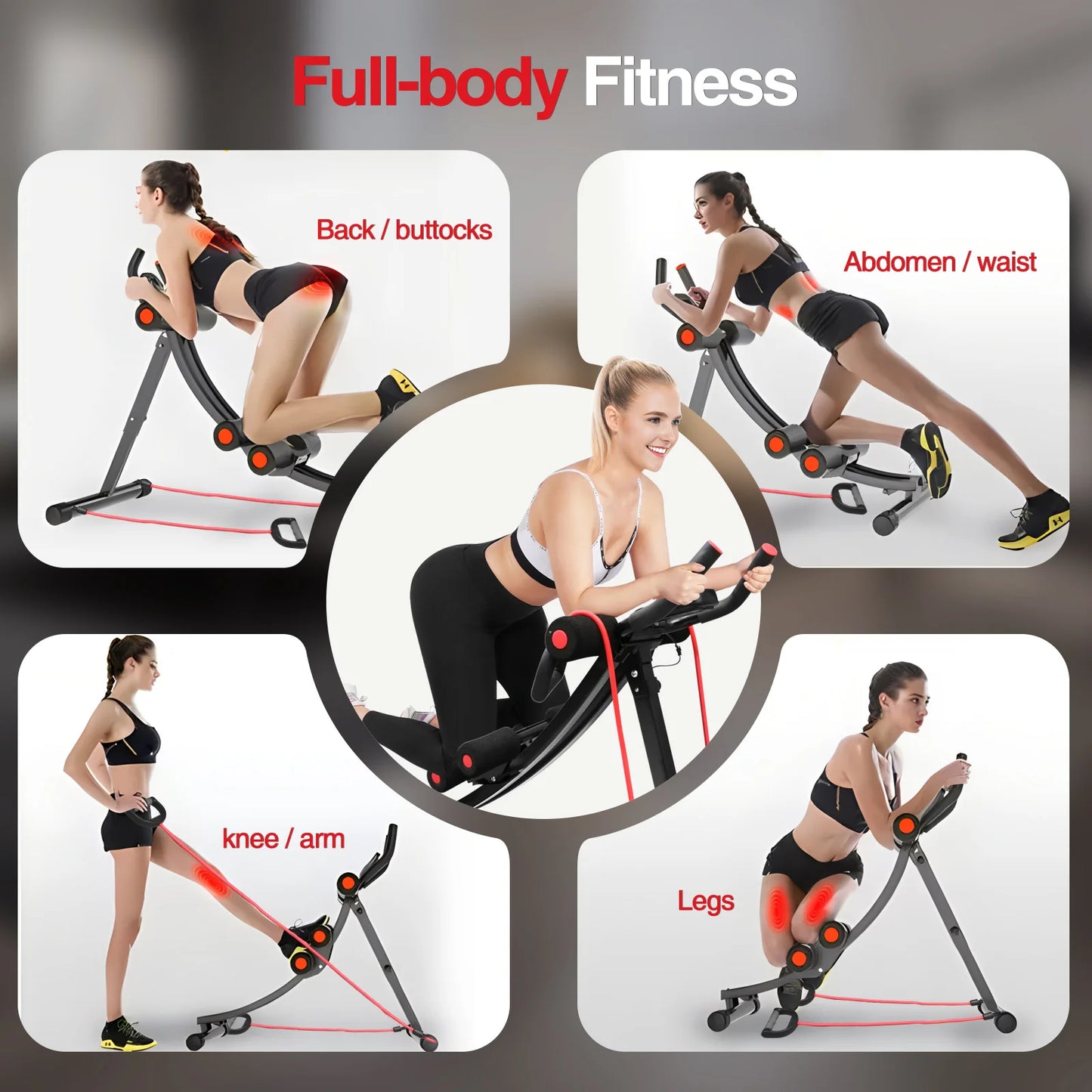 GIKPAL Foldable Ab Machine With LCD Display For Core Workouts