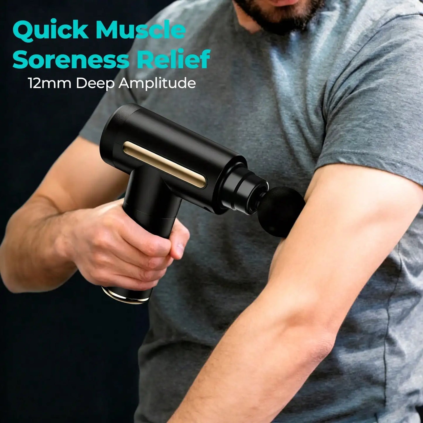 Portable Massage Gun, Deep Tissue Percussion Muscle Massager Pain Relief