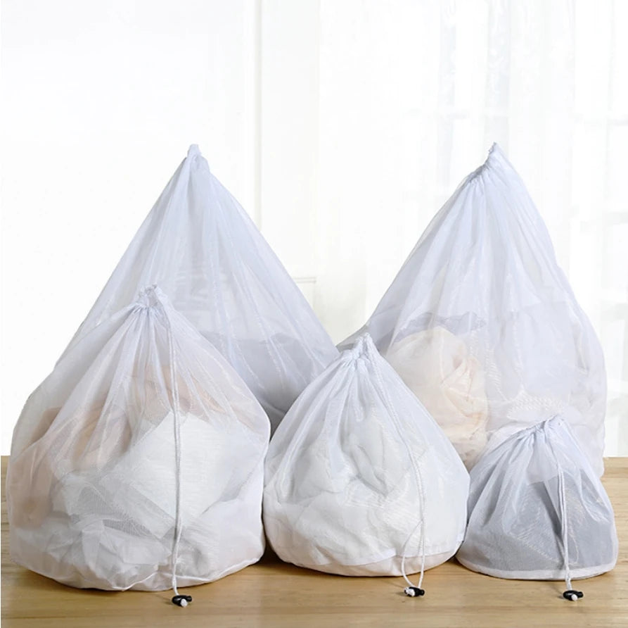 Durable Polyester Mesh Laundry Bag With Drawstring Closure