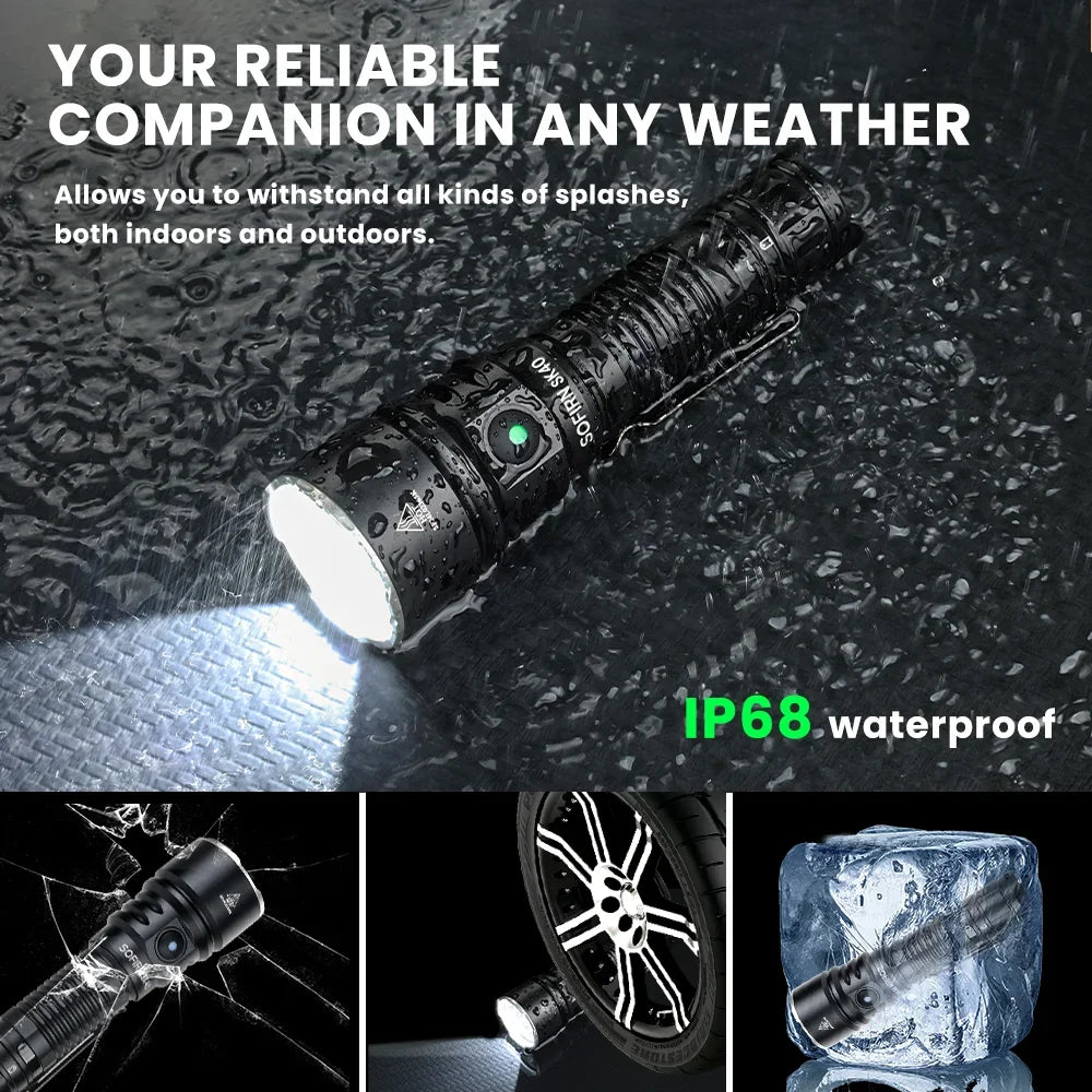 Sofirn 3200lm Tactical Flashlight With Spotlight