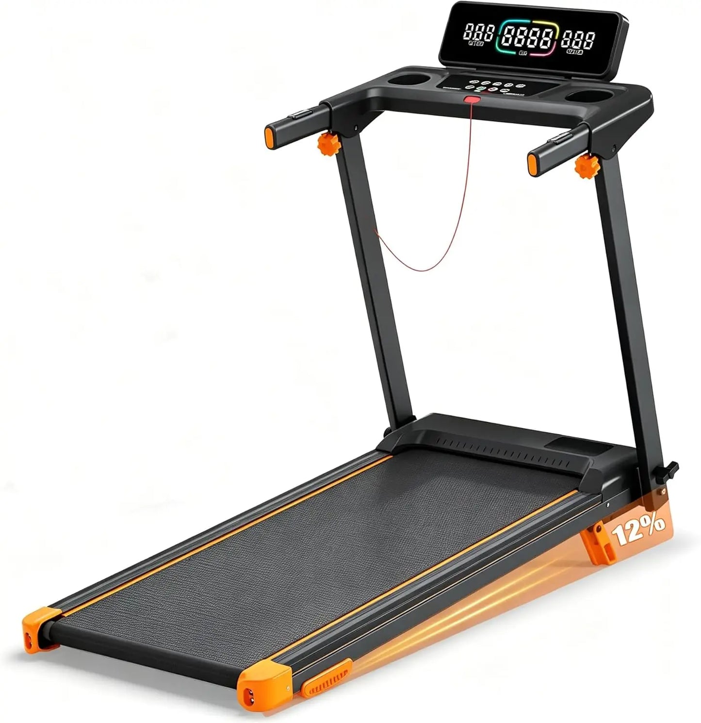 Compact Folding Treadmill With Adjustable Incline And Bluetooth
