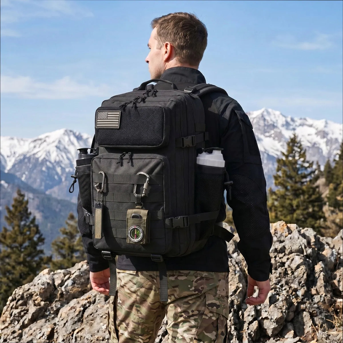 ReFire Gear Tactical Hunting Backpack With Dual Water Bottle Holders