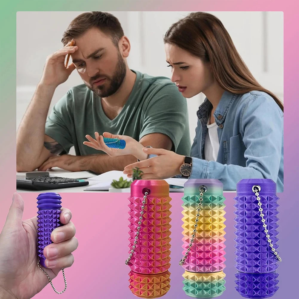 Pocket Spiky Fidget Keychain For Stress Relief And Anxiety