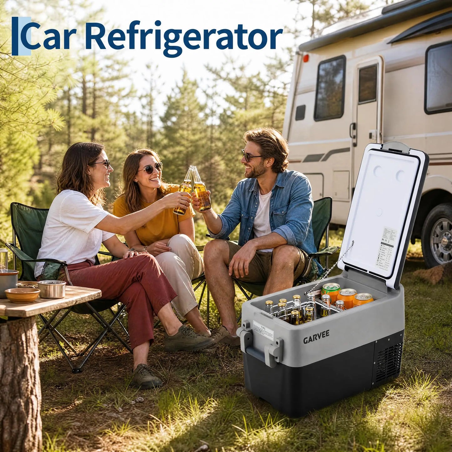 Studyset 53qt Dual Zone Portable Car Refrigerator Fridge