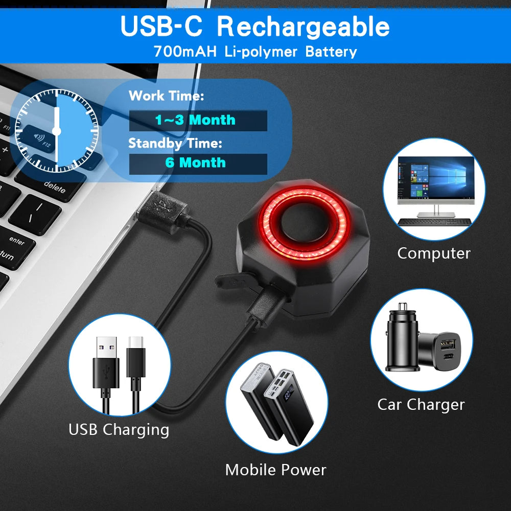 Wsdcam Smart Bike Brake Sensing Taillight With Remote