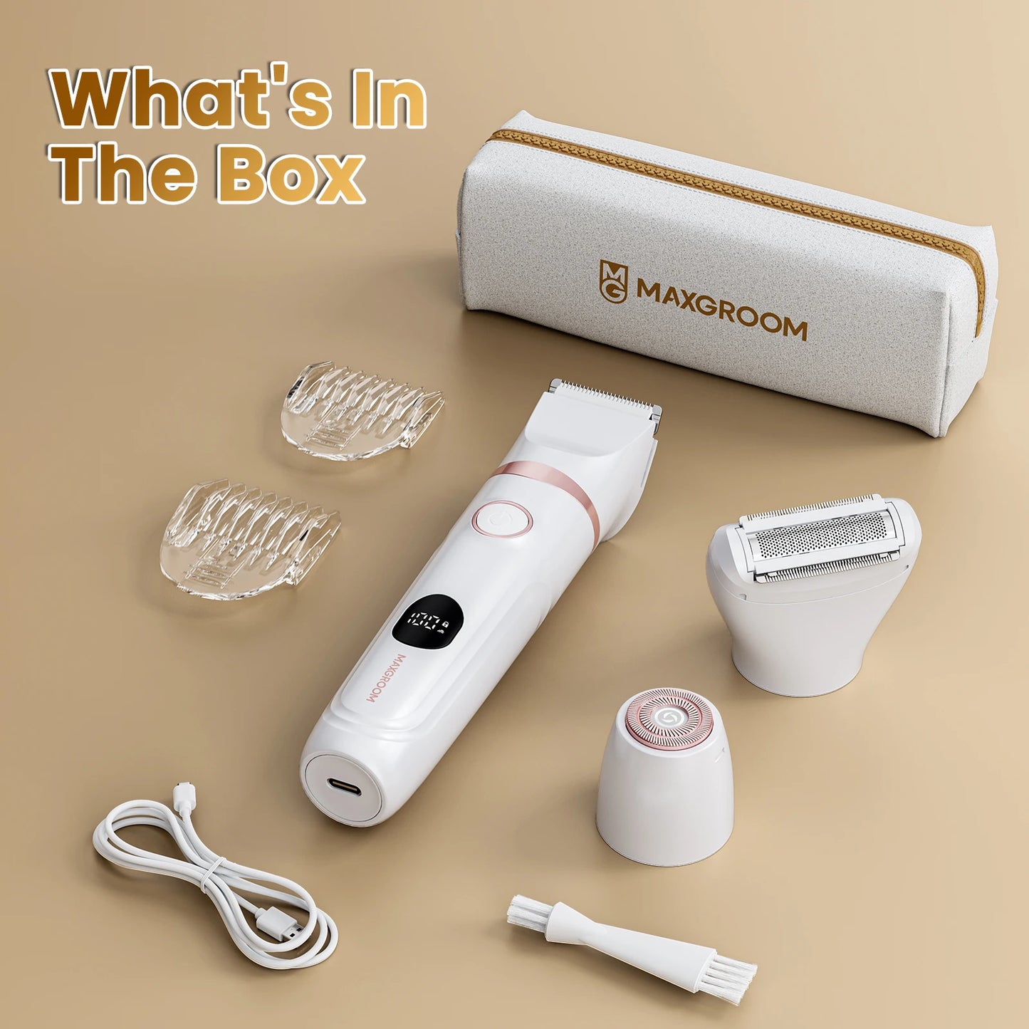 MAXGROOM 3-In-1 Women Electric Razor And Trimmer Waterproof IPX6