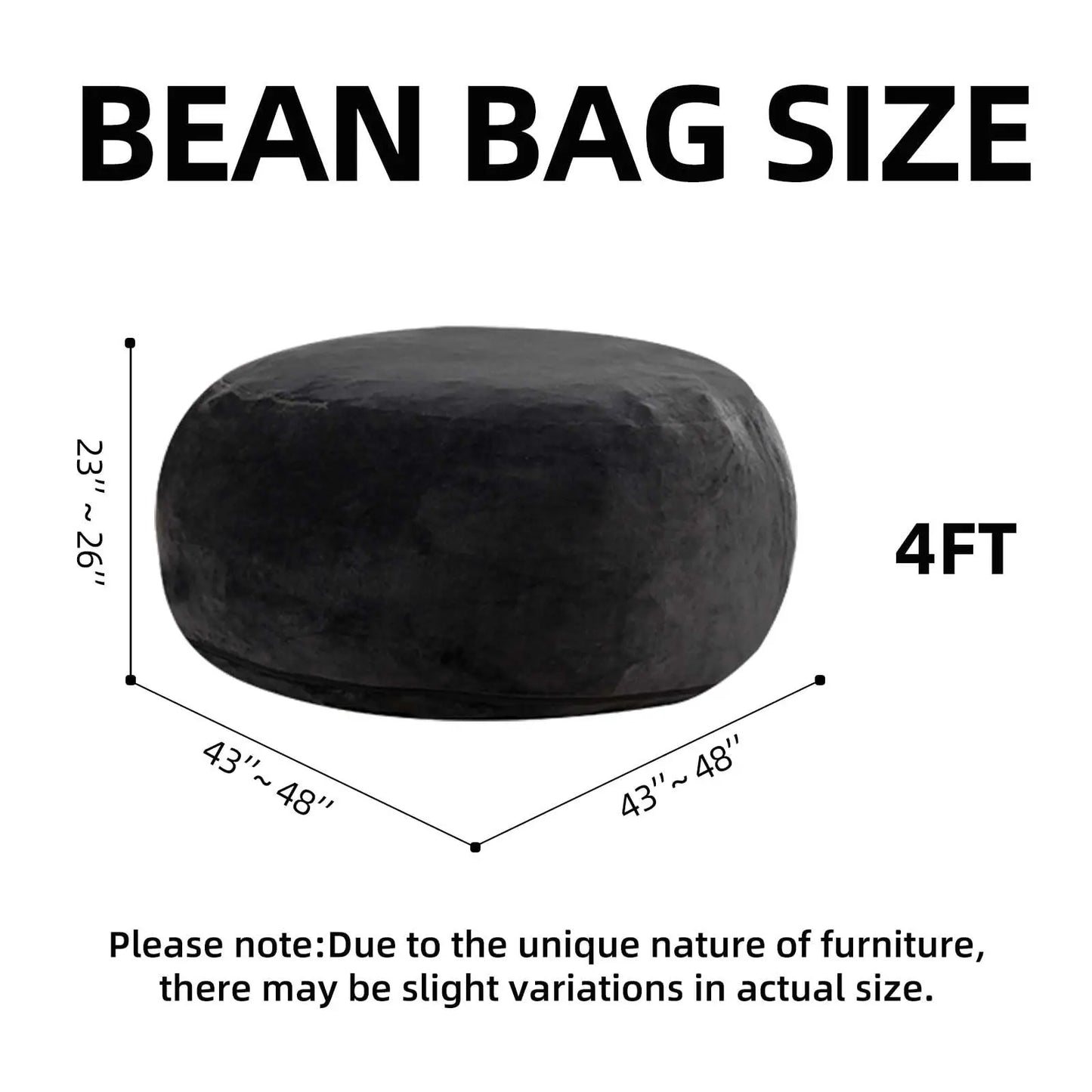 Memory Foam Adult Beanbag Chair With Washable Soft Flannel Cover