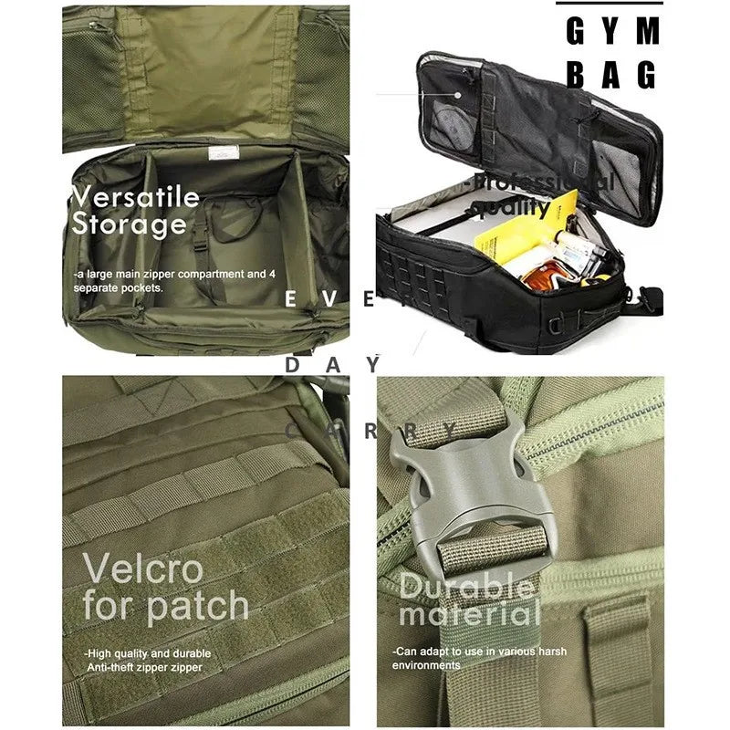 LQARMY Waterproof 3 Way Travel Duffel Bag Backpack Luggage