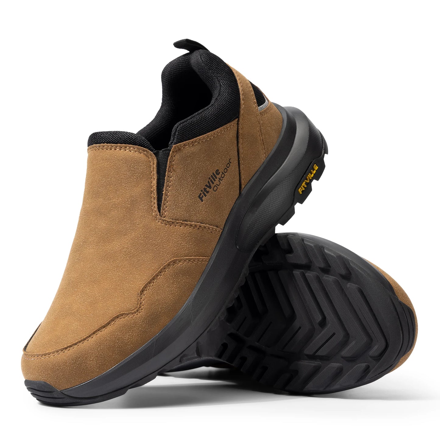 FitVille Men Extra Wide Hiking Loafers With Arch Support