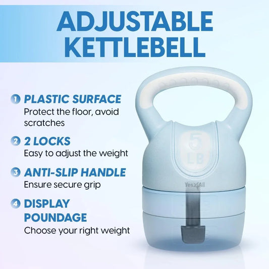 Yes4All Adjustable Kettlebell Set for Strength Training