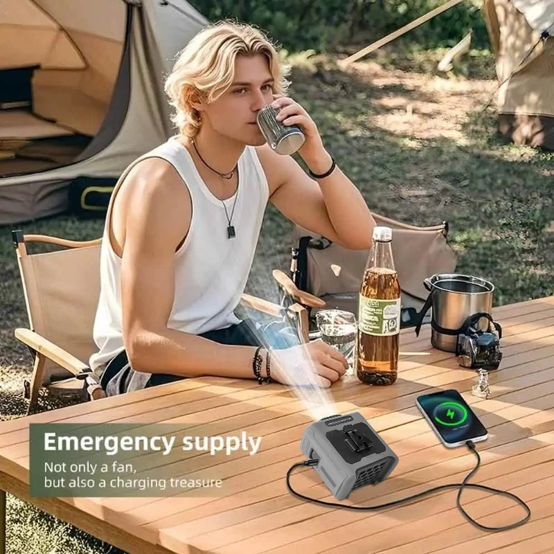 Portable Rechargeable Neck Fan With Waist Clip And Flashlight