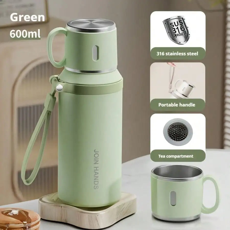 304 Stainless Steel Vacuum Insulated Water Bottle With Cup Lid