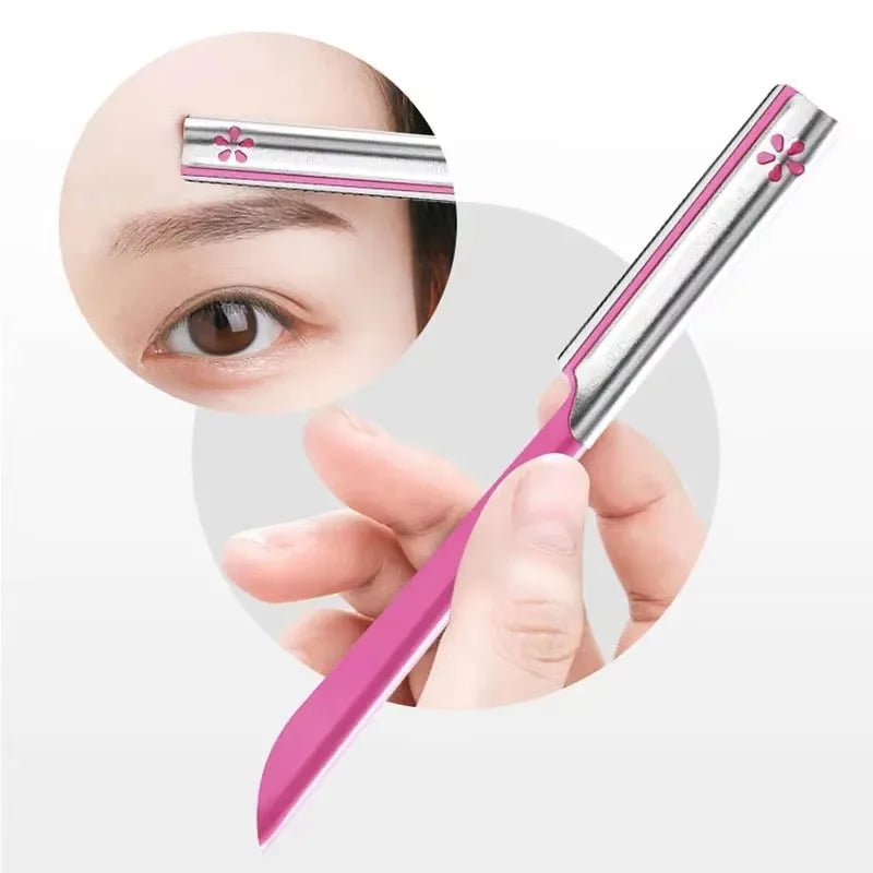 Stainless Steel Eyebrow Trimmer Razor Kit For Women