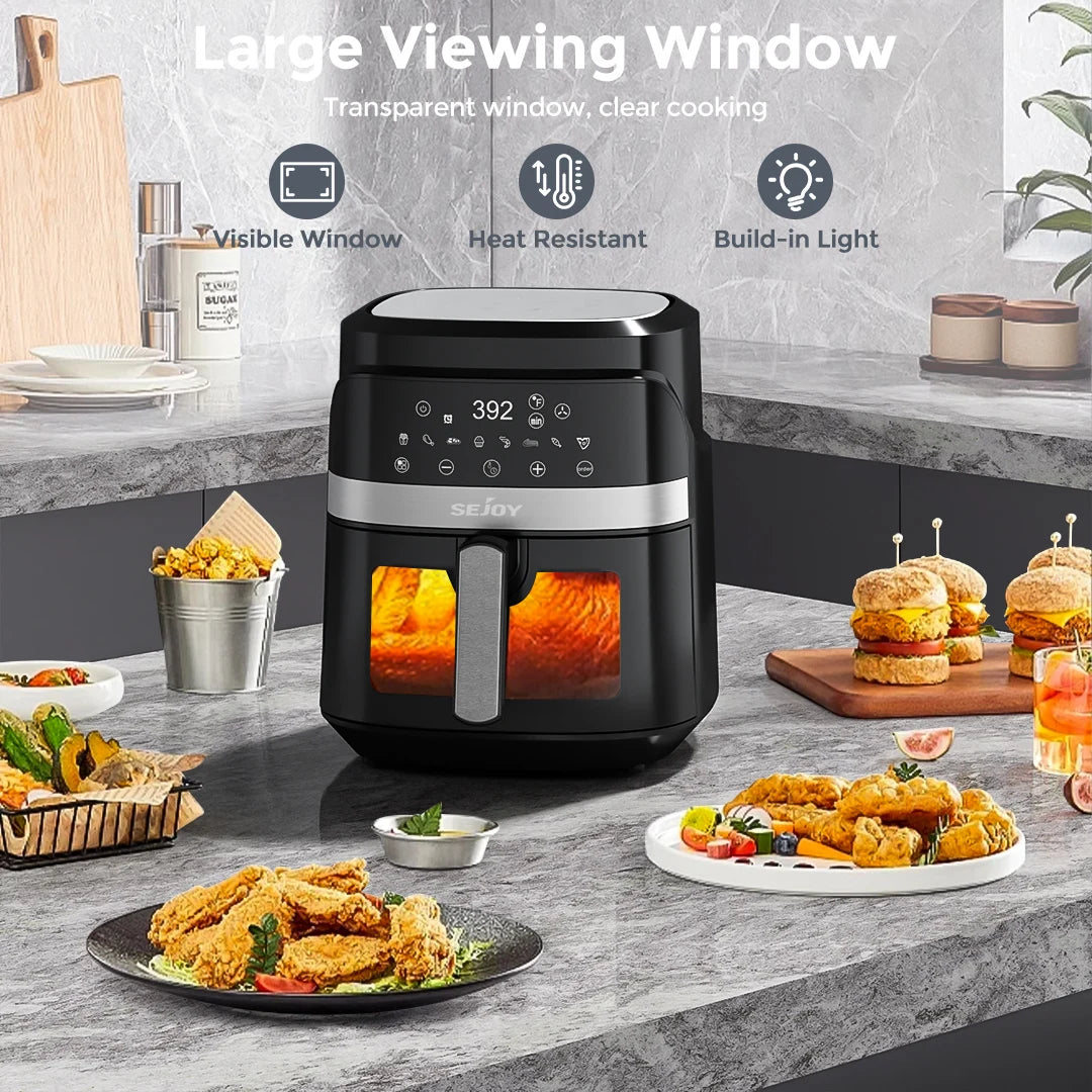 Sejoy 8-in-1 Air Fryer 6 Qt Premium Ceramic Coating