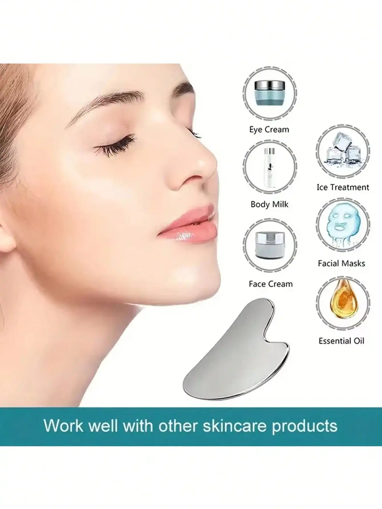 Professional Ice Face Roller Set With Gua Sha Board