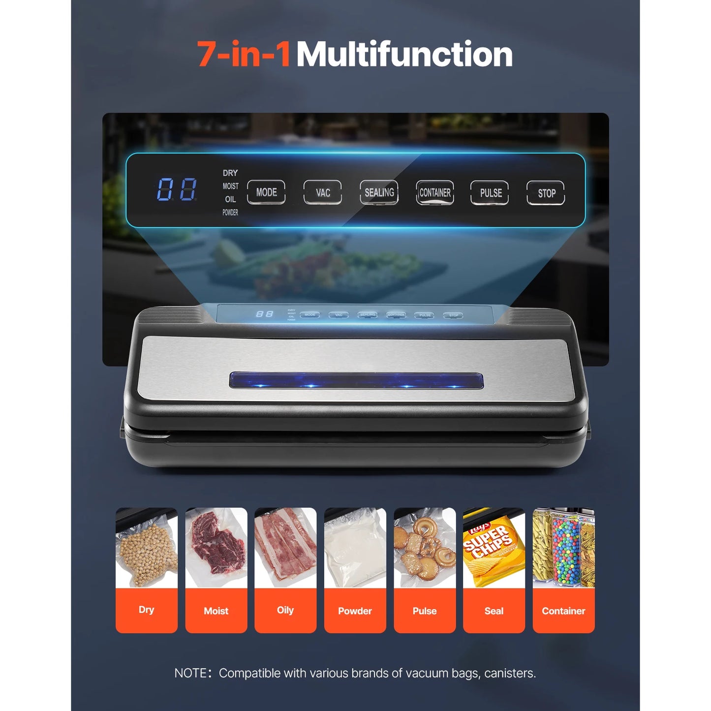 SucceBuy Electric Vacuum Sealer Machine For Kitchen Food Preservation