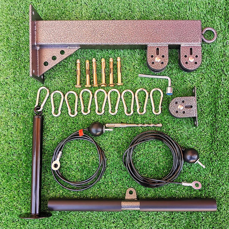 Wall Mounted Gym Pulley System Strength Training Cable Machine