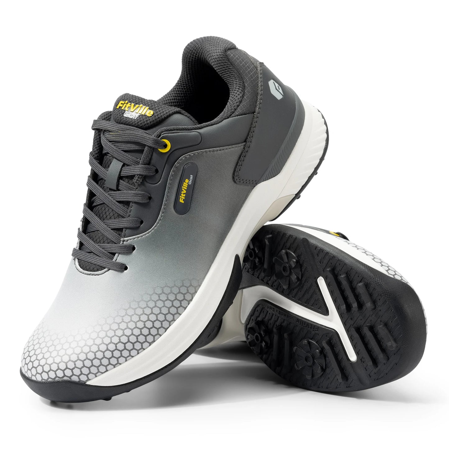 Fitville Mens Wide Golf Shoes Comfortable Non Slip Athletic Footwear