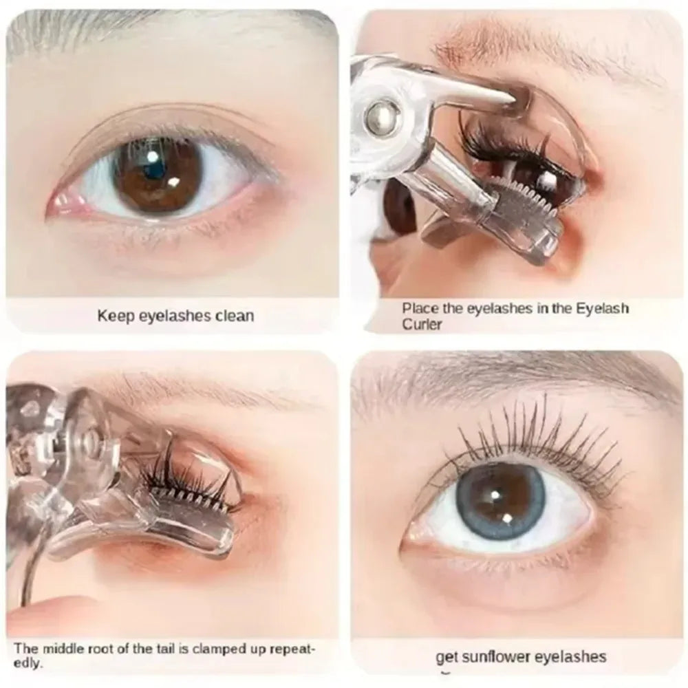 Dual-Type Eyelash Curler With Comb For Wide And Partial Clips