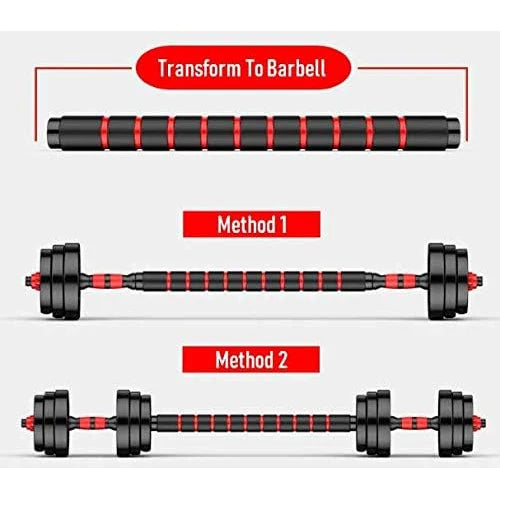 2-In-1 Adjustable Dumbbell And Barbell Set For Home Workouts