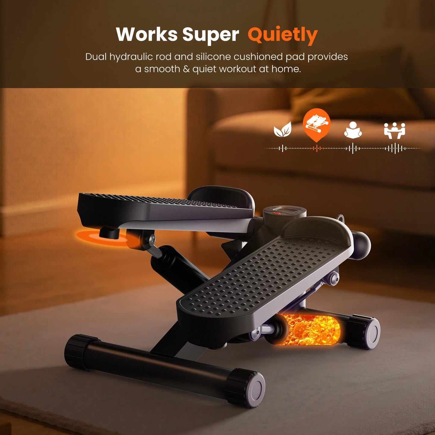 Mini Stepper With Resistance Bands 300 Lb Capacity Cardio Machine
