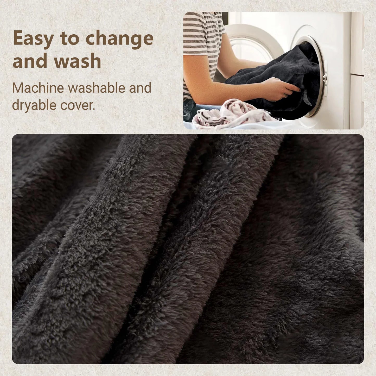 Memory Foam Adult Beanbag Chair With Washable Soft Flannel Cover