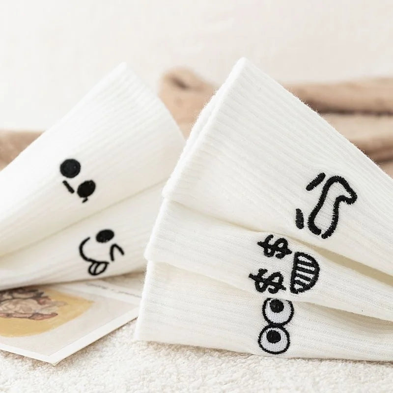 Women's Cartoon Cotton Socks Casual Mid Tube Breathable Design