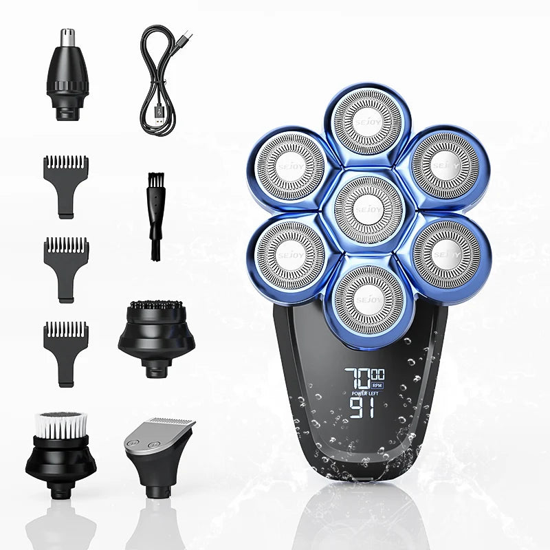 Sejoy 6-In-1 7D Head Shaver Nose Hair Trimmer Waterproof Kit