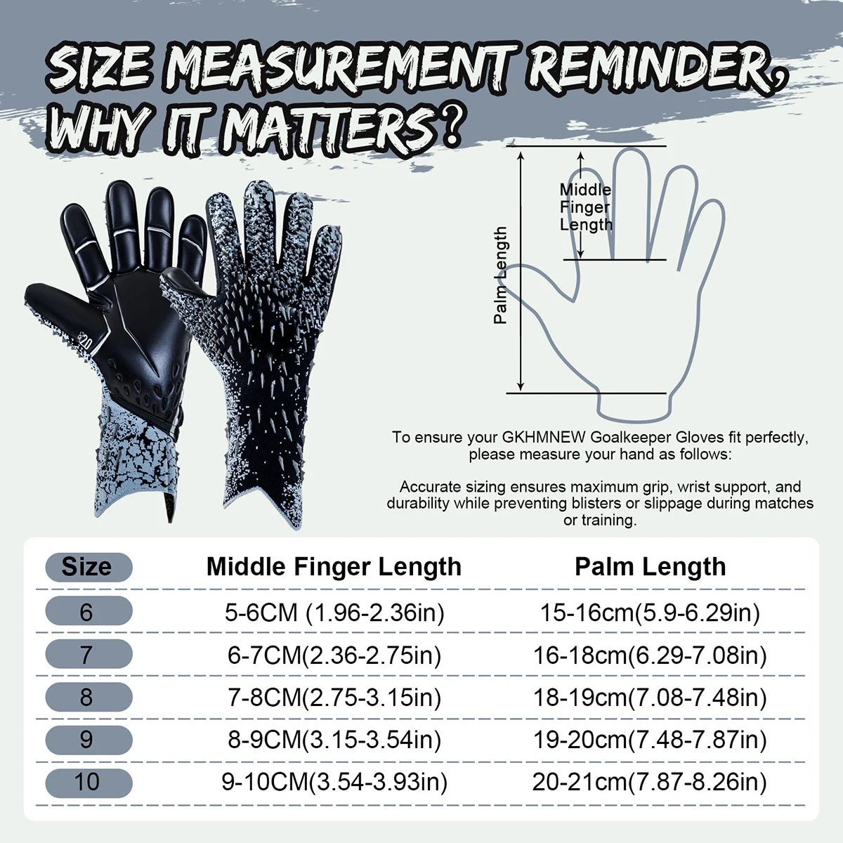 GKHMNEW Soccer Goalkeeper Gloves With Enhanced Latex Palm Grip