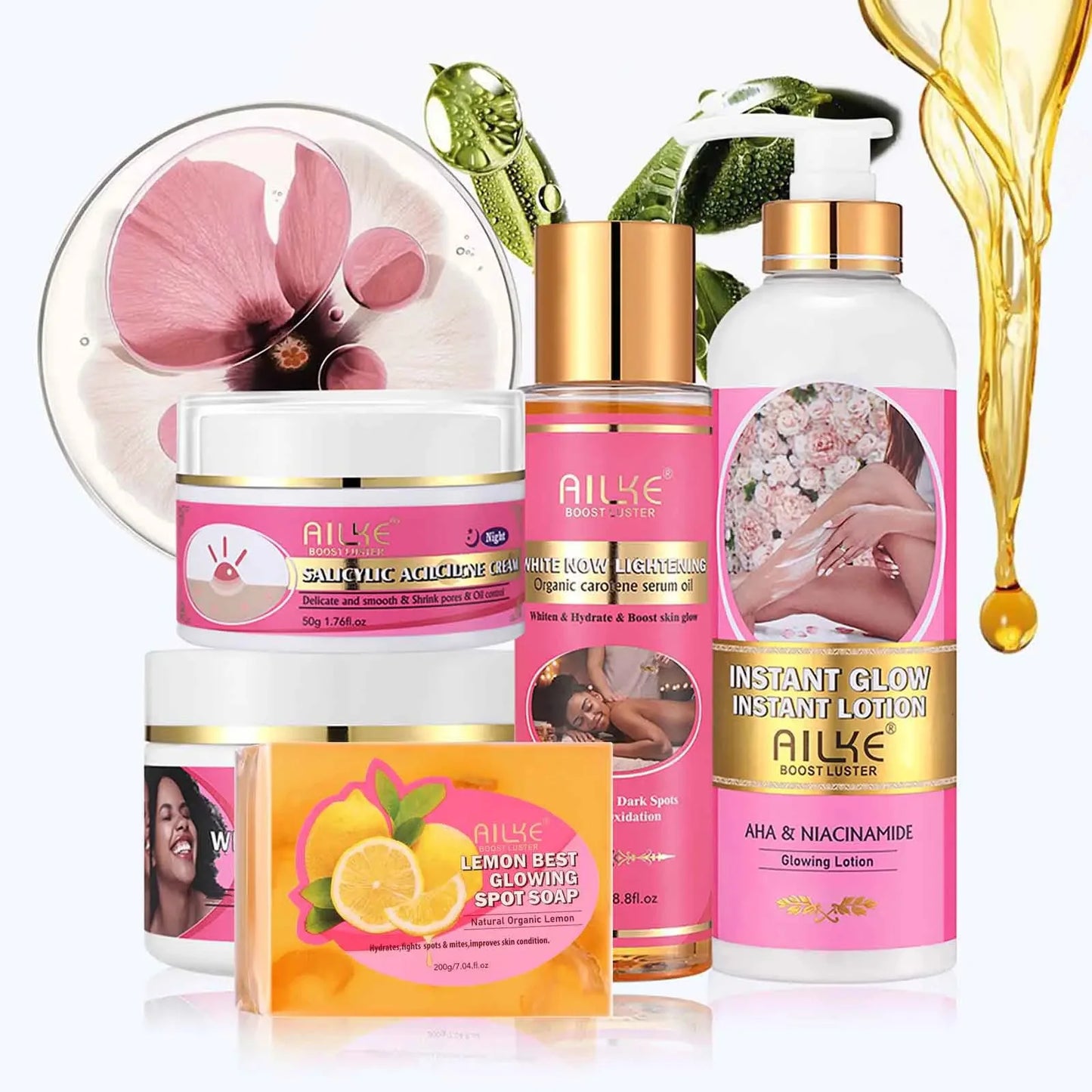 AILKE Skin Glowing Set With Niacinamide Moisturizing Brightening Cream