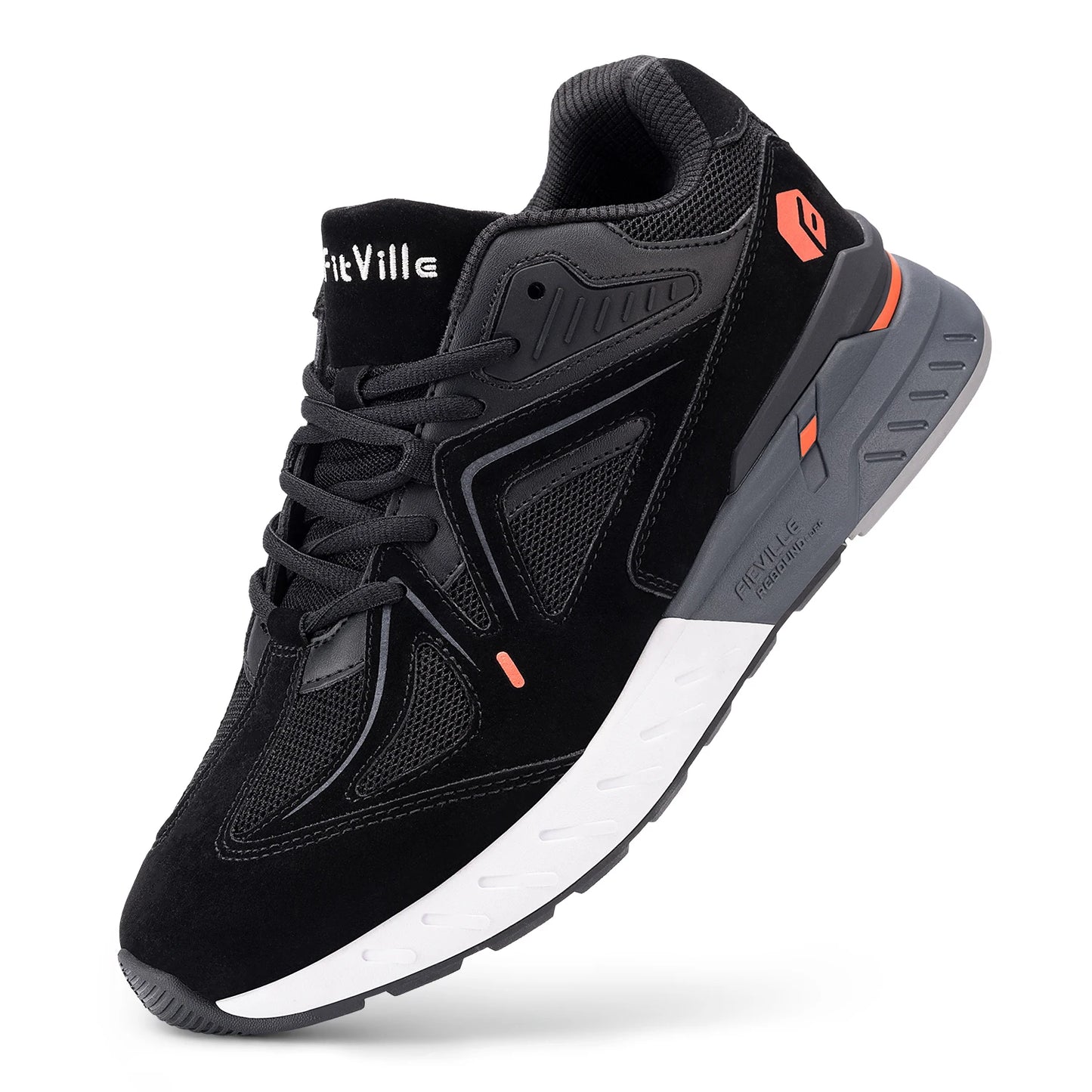 FitVille Men's Walking Shoes Lightweight Arch Support Breathable Cushioning
