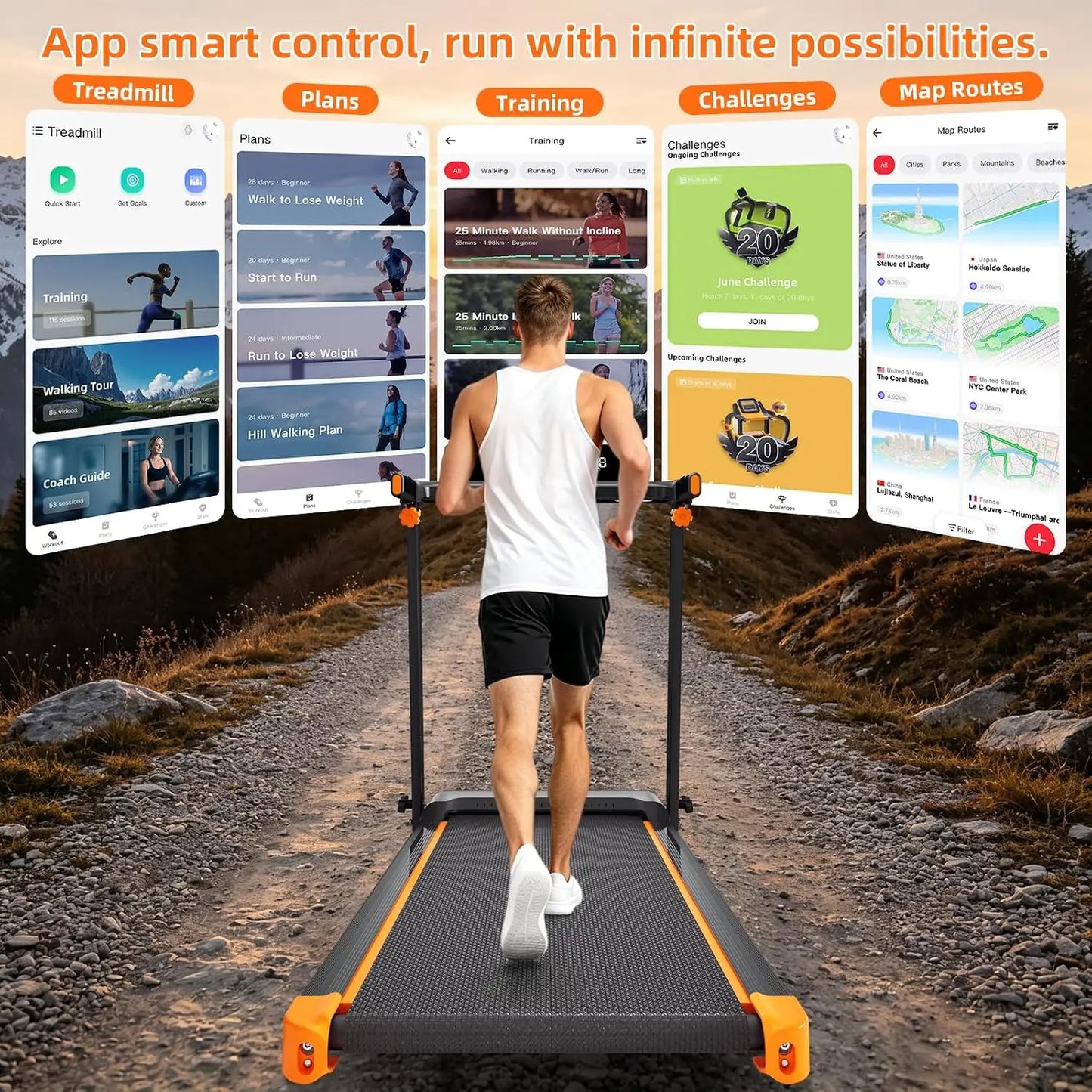 Compact Folding Treadmill With Adjustable Incline And Bluetooth