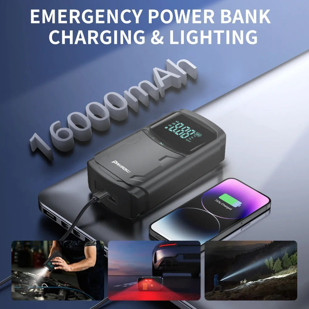 PAIVIOROKU 5000A Car Jump Starter Air Compressor Portable Power Bank