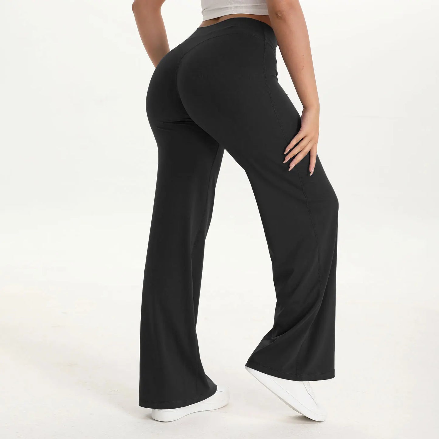 NCLAGEN SoftMotion Yoga Pants Women Mid Waist Straight Leg Bottoms