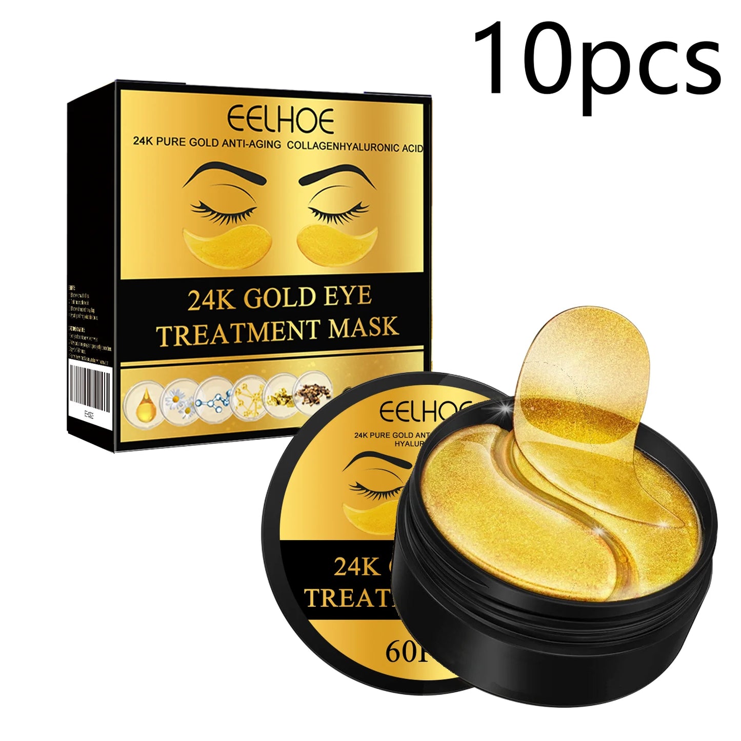 Eelhoe 24K Gold Under Eye Patches Anti Aging Moisturizing Firming