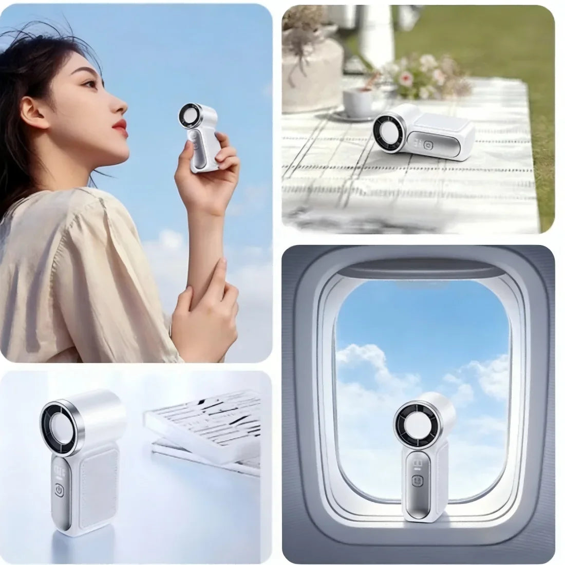 Mini Handheld Turbo Fan 100 Speed USB Rechargeable Portable Cooling