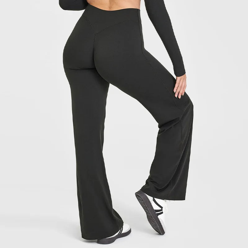 NCLAGEN SoftMotion Yoga Pants Women Mid Waist Straight Leg Bottoms