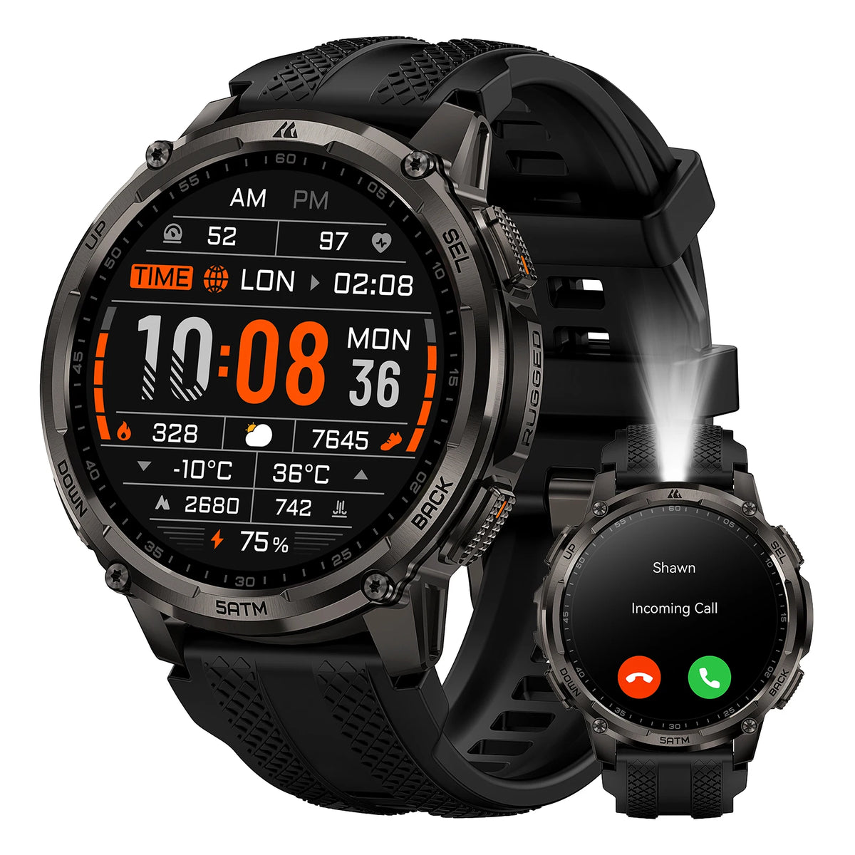 KOSPET T4C Rugged Smartwatch With GPS Flashlight Fitness Tracking