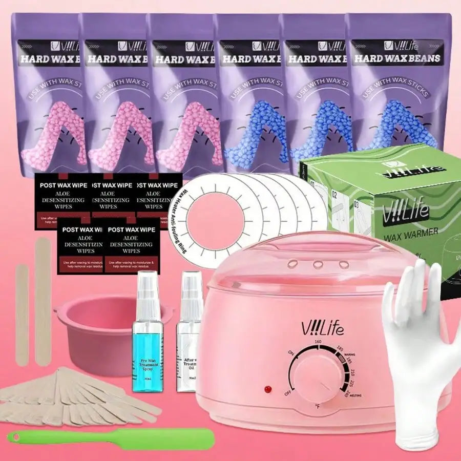 Viilife Hard Wax Hair Removal Kit With Warmer And Beads